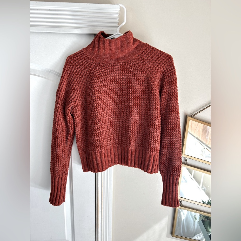 HIPPIE ROSE cropped turtleneck sweater. Size Large